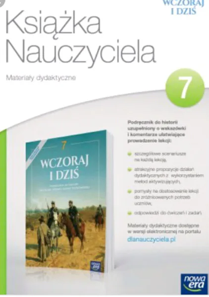 Okładka: WCZORAJ I DZIŚ klasa 7 SPRAWDZIANY testy książka nauczyciela NOWA ERA