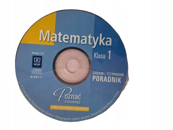 Okładka: MATEMATYKA klasa 1 sprawdziany testy NA CD płyta LICEUM WSIP ZP ZR