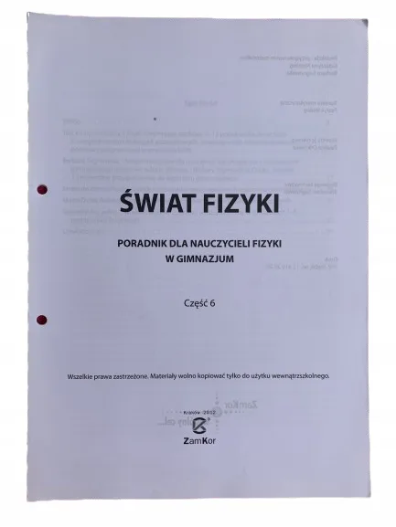 Okładka: ŚWIAT FIZYKI 6 KSIĄZKA NAUCZYCIELA sprawdziany 7 8