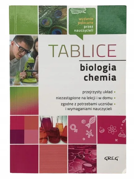 Okładka: TABLICE BIOLOGICZNE CHEMICZNE BIOLOGIA CHEMIA GREG