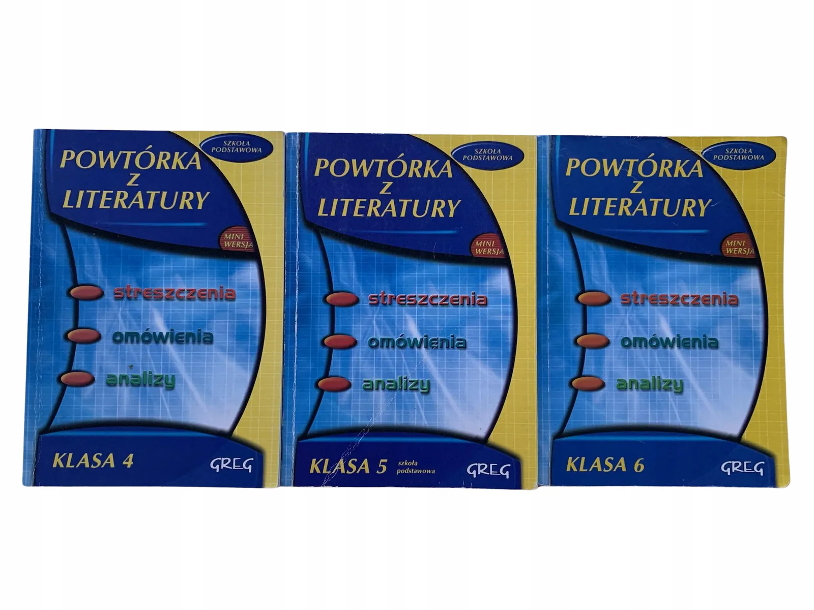 Okładka: Powtórka z literatury KLASA 4 5 6 opracowania OMÓWIENIA LEKTUR 3 SZTUKI