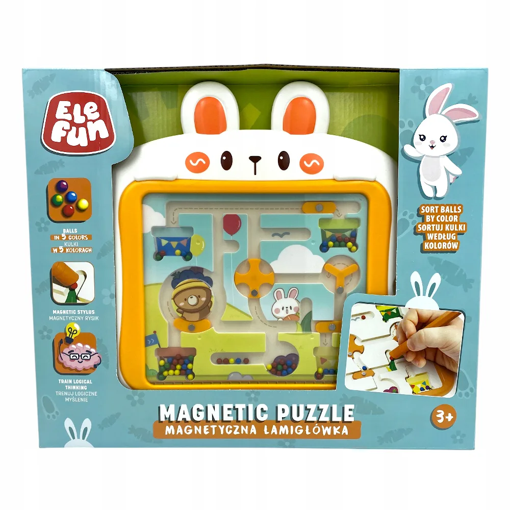 Okładka: Elefun Magnetyczna Łamigłówka Magnetic Puzzle Gra Zręcznościowa