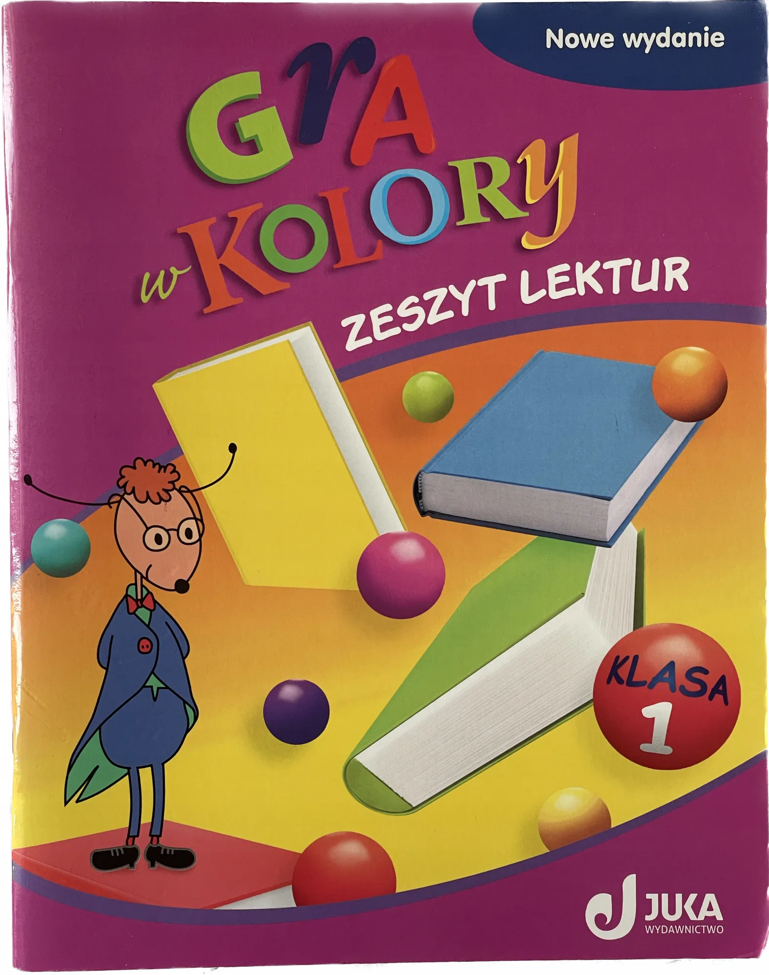 Okładka: Gra w kolory klasa 1 zeszyt lektur JUKA KARTY PRACY na sprawdziany