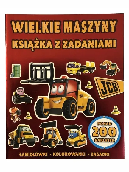 Okładka: książeczka z naklejkami WIELKIE MASZYNY łamigłówki
