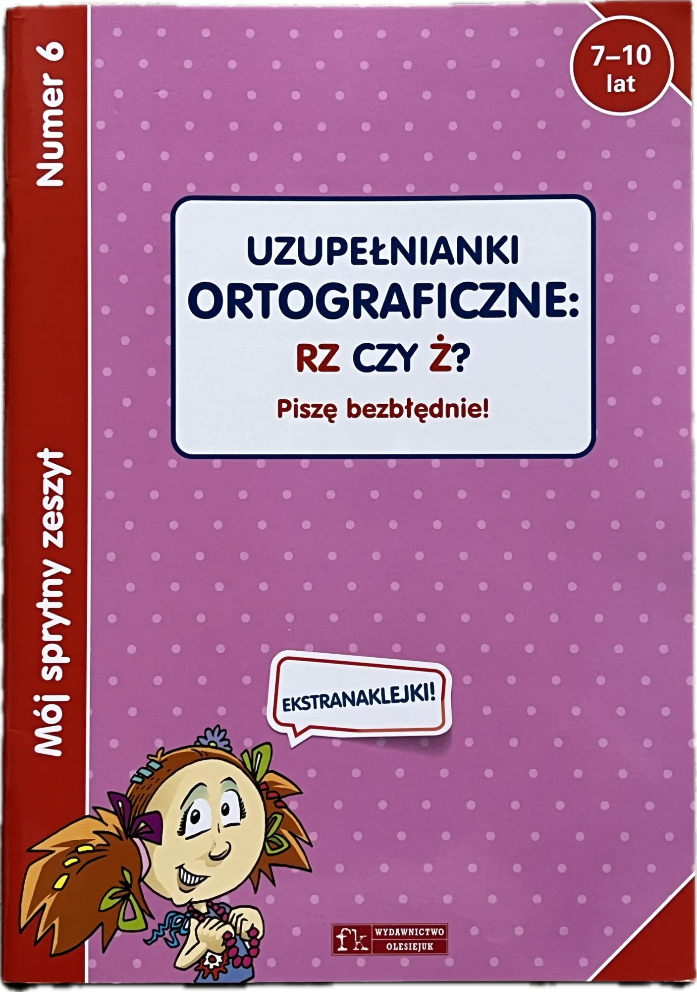 Okładka: Ortografia kl. 2 3 4 ćwiczenia karty pracy uzupełnianki ortograficzne rz ż
