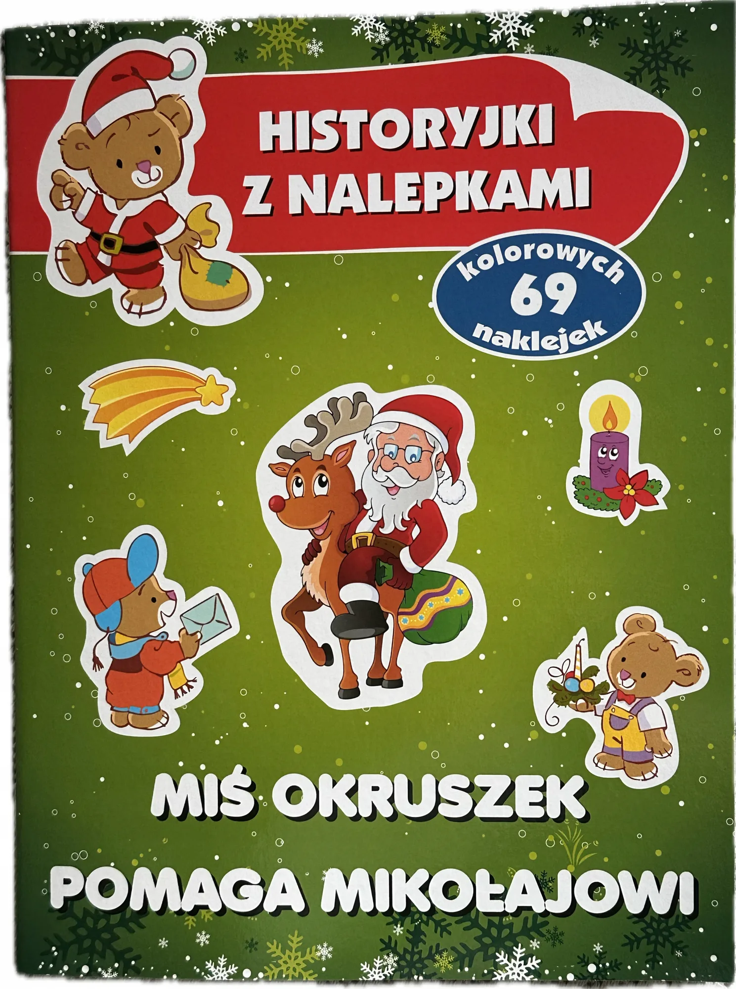 Okładka: Książeczka z naklejkami dla malucha świeta Boże Narodzenie Mikołaj gwiazdka