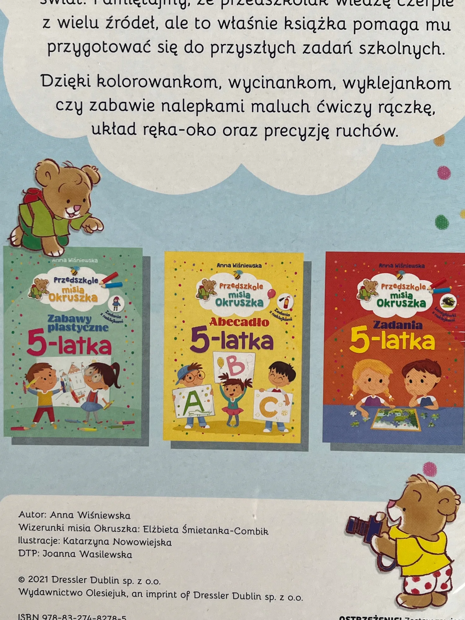 Okładka: Przedszkole misia Okruszka 5-latek komplet ksiązki edukacyjne pakiet 5 lat