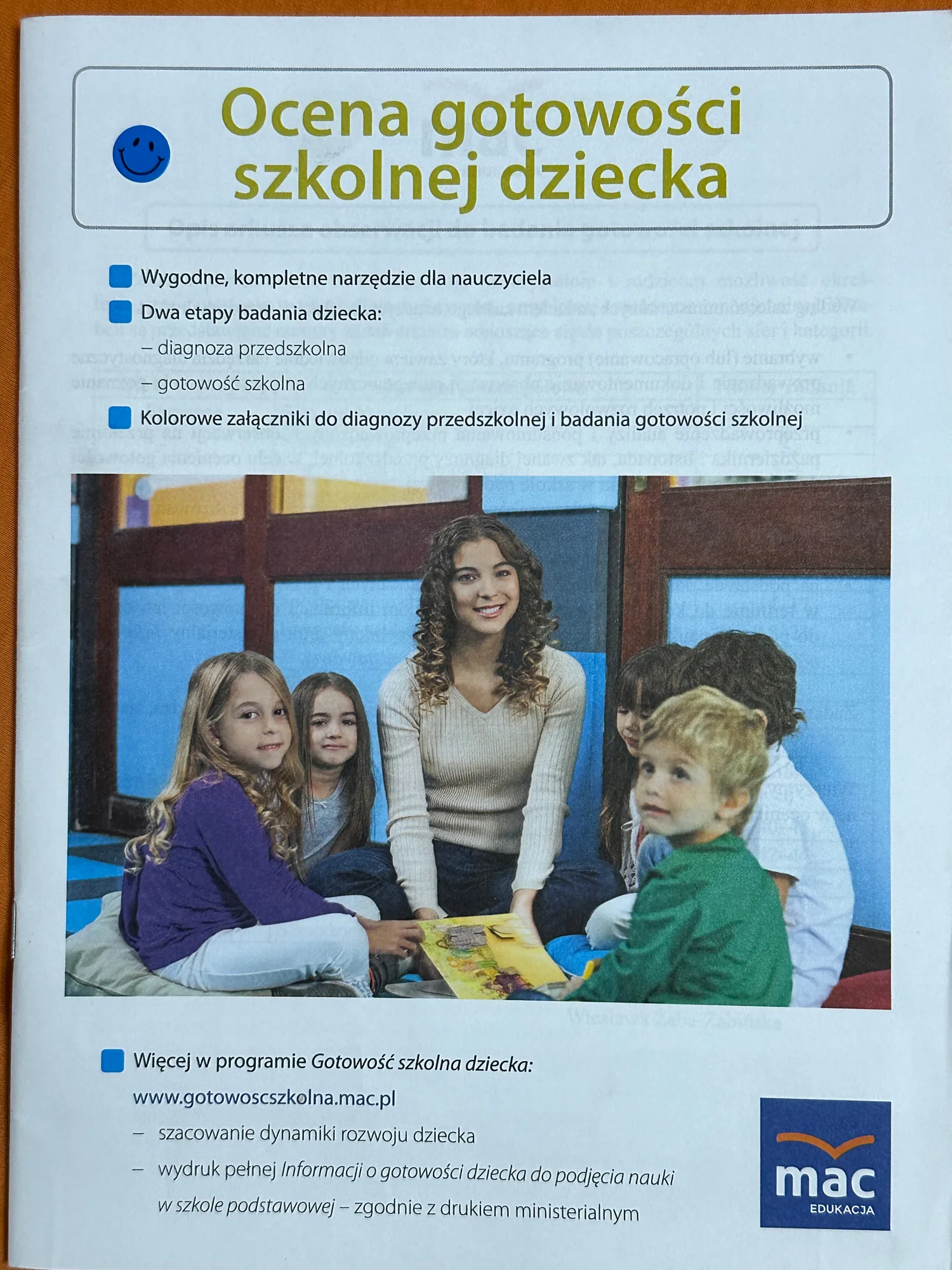 Okładka: Ocena gotowości szkolnej dziecka diagnoza szkolna dojrzałości 6 -LATKA MAC