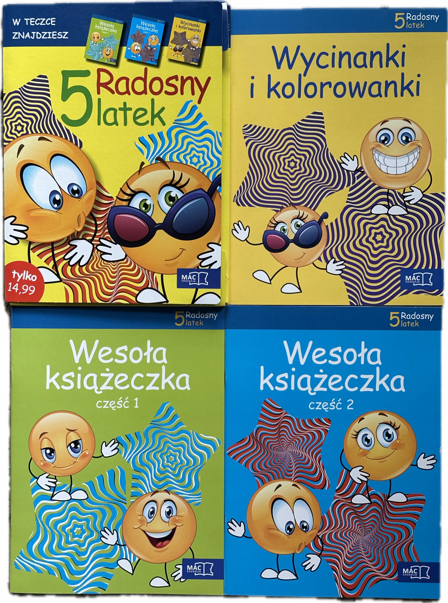 Okładka: RADOSNY 5-latek pięciolatek 3 ksiązki edukacyjne komplet zestaw