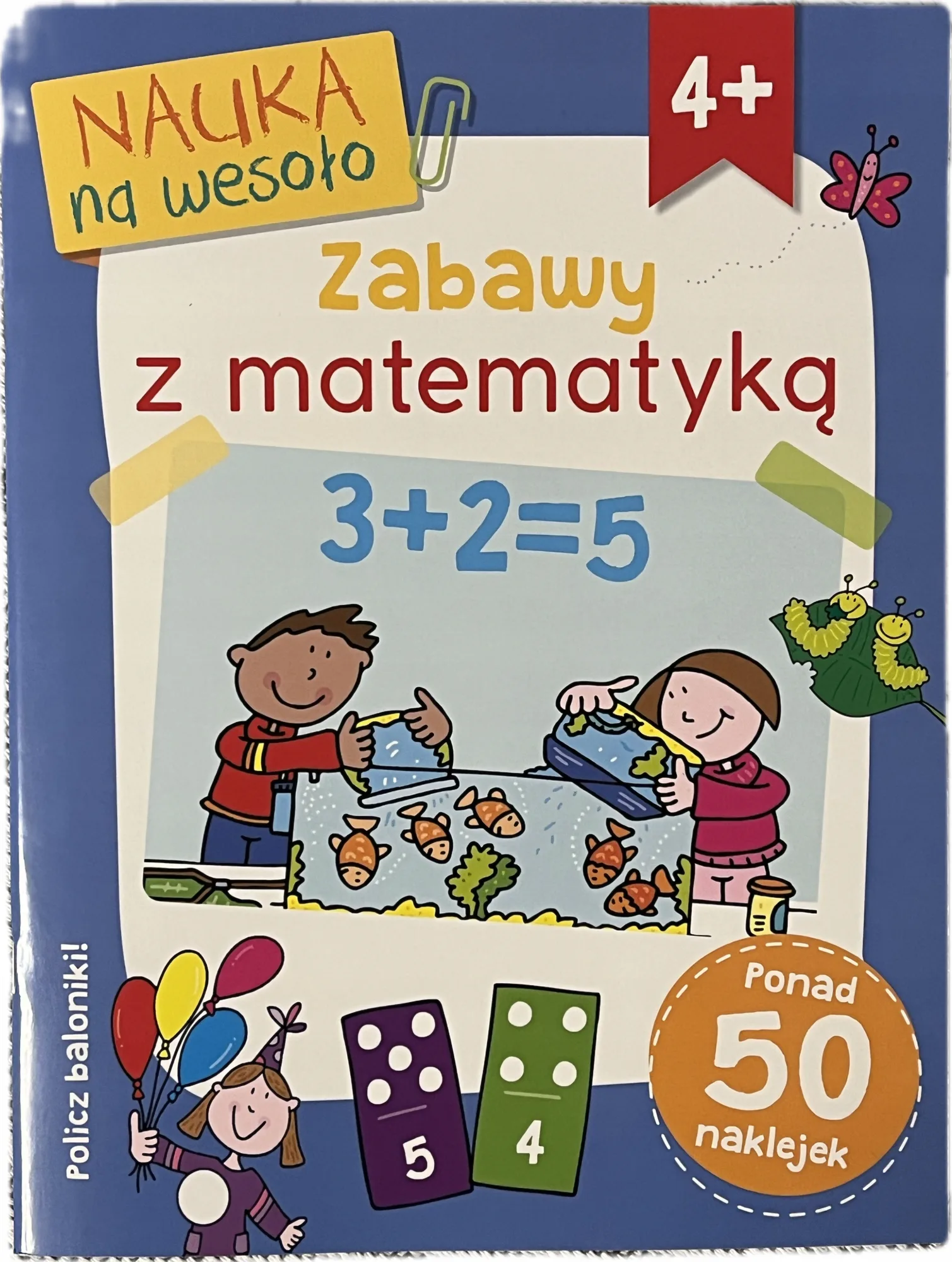 Okładka: NAUKA liczenia matematyka 4 5 lat cyfry naklejki dla przedszkolaka