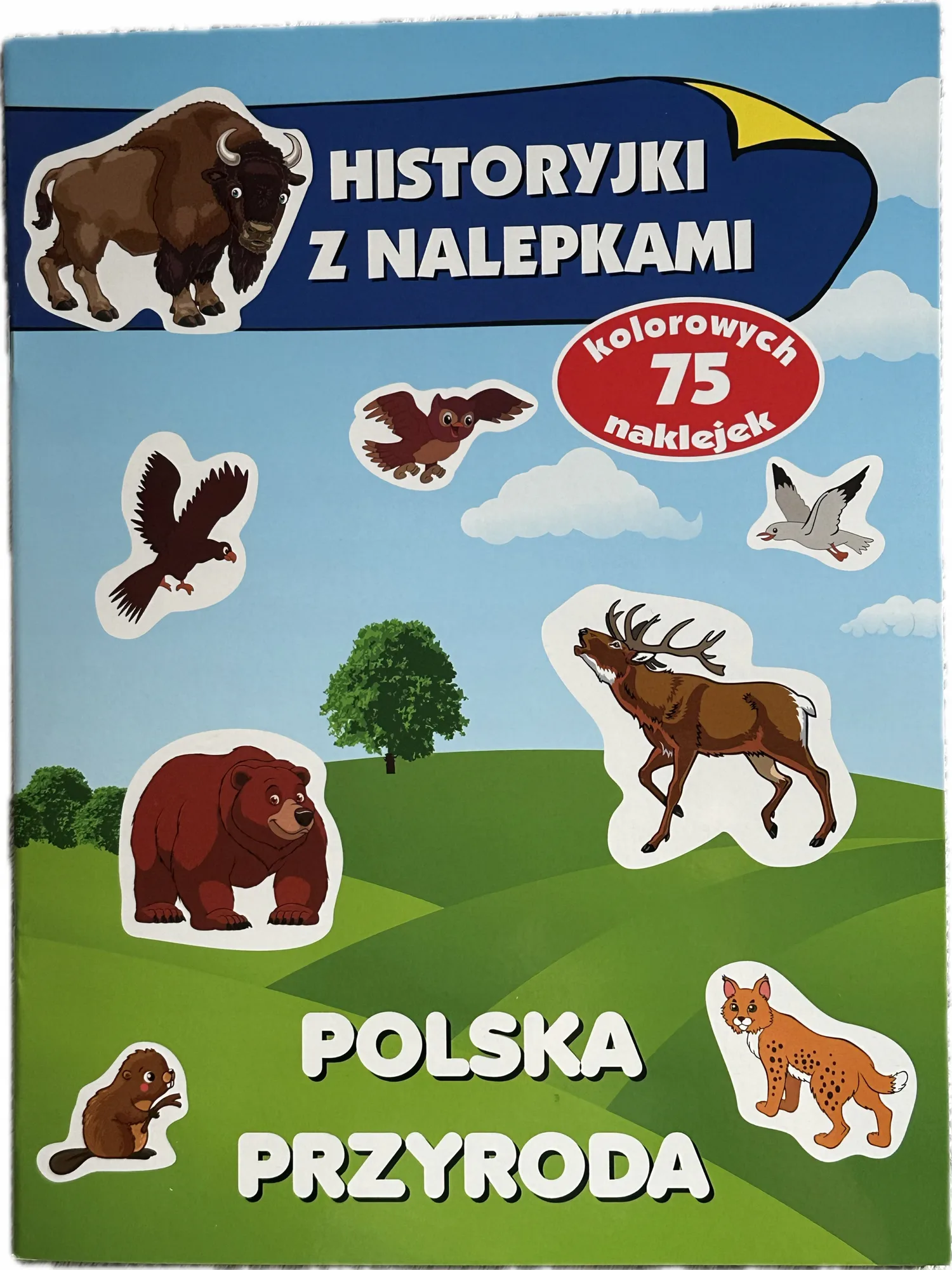Okładka: książeczka edukacyjna naklejkami Przyroda Polska zwierzęta ptaki