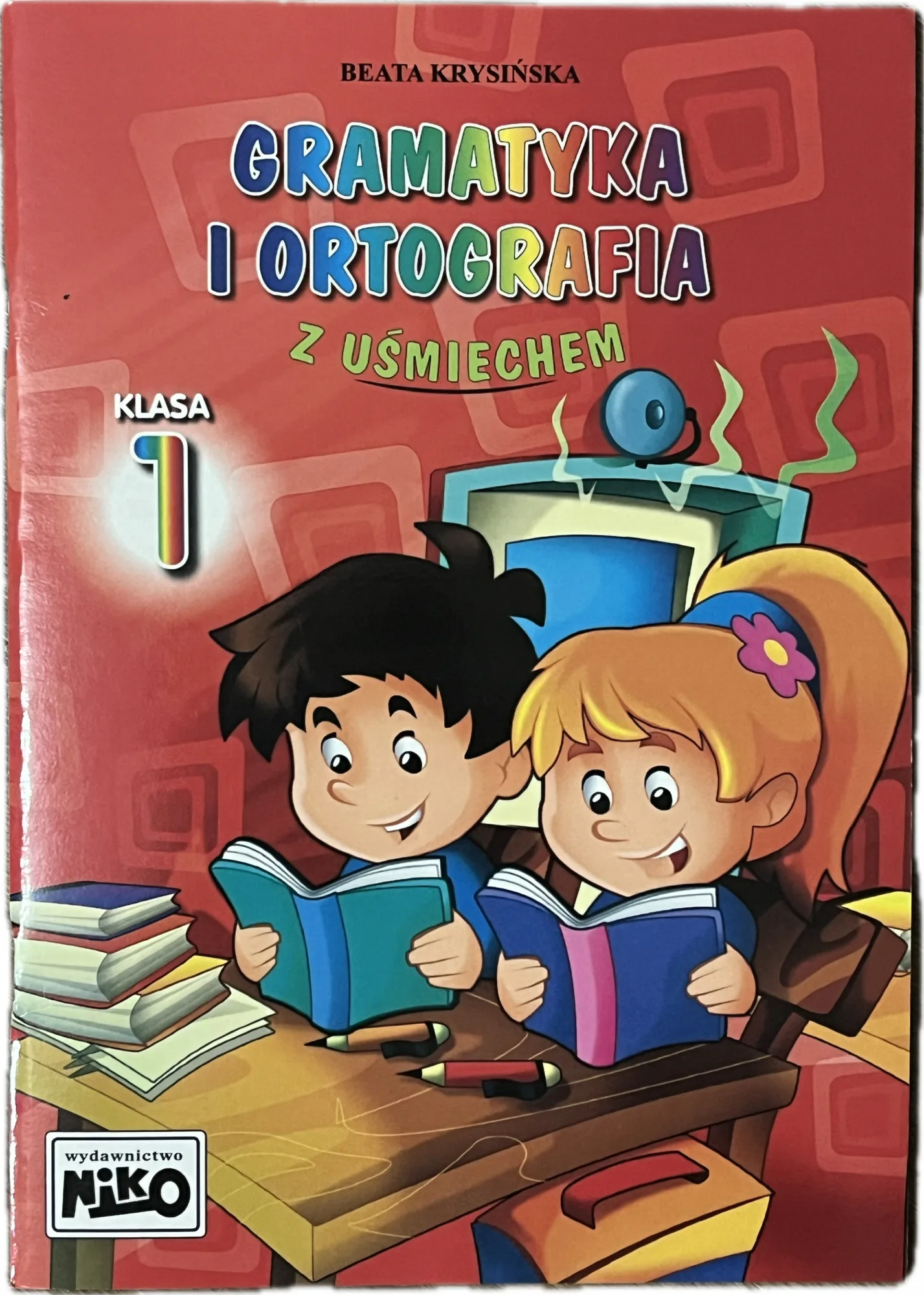Okładka: Ortografia i gramatyka z uśmiechem klasa 1 ćwiczenia zadania karty pracy