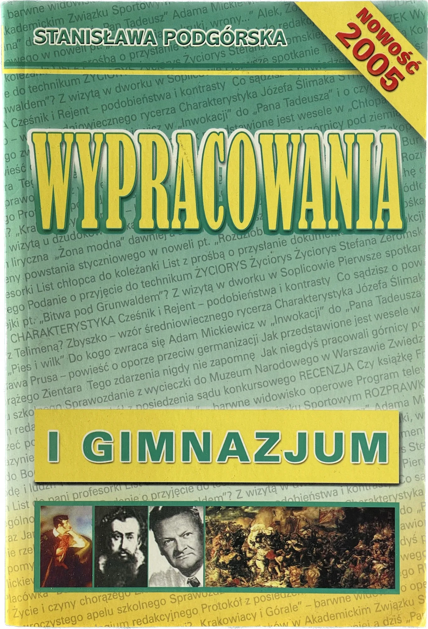Okładka: WYPRACOWANIA 1 gimnazjum KLASA 7 8 wzory