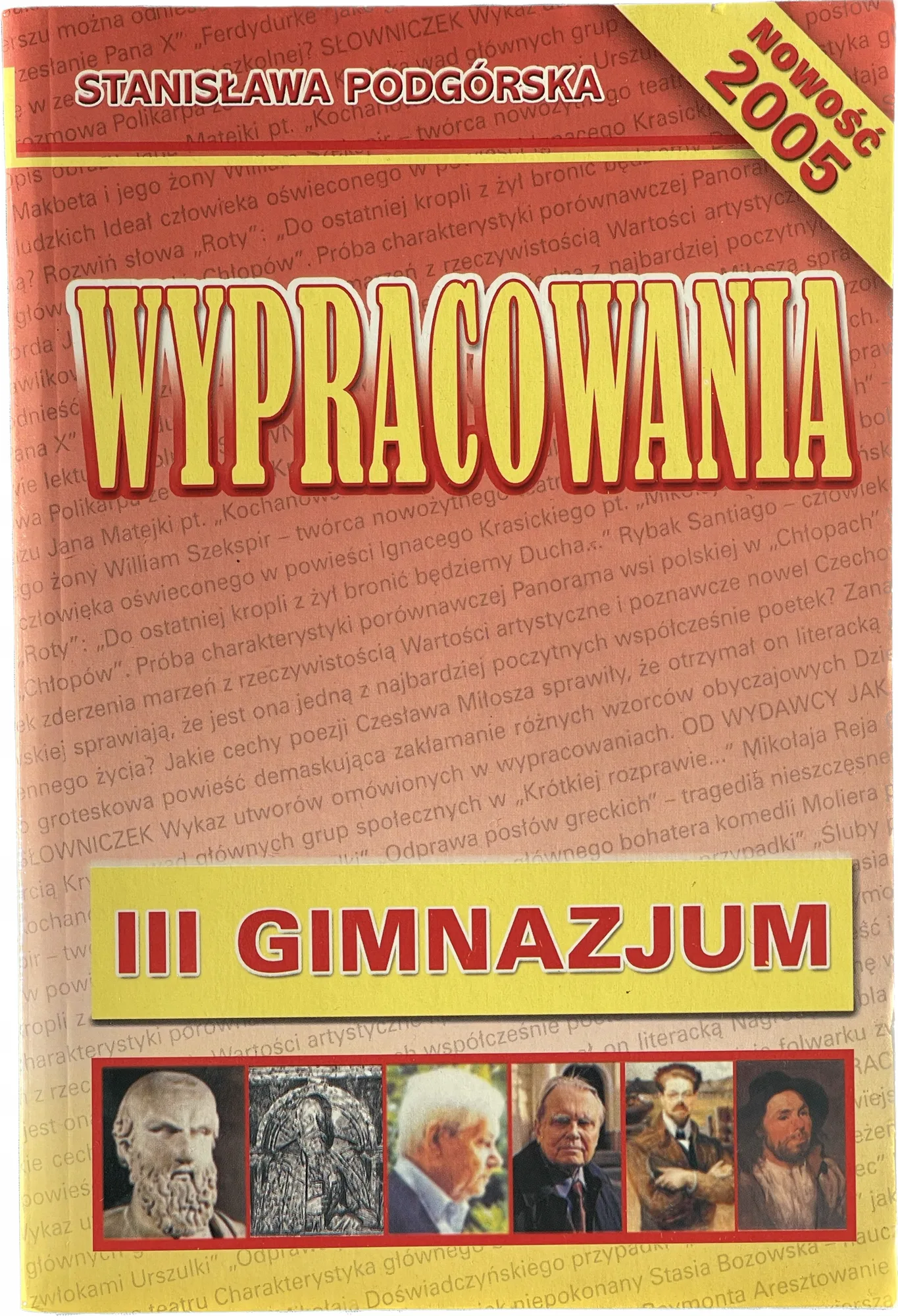 Okładka: WYPRACOWANIA 3 gimnazjum KLASA 8 wzory