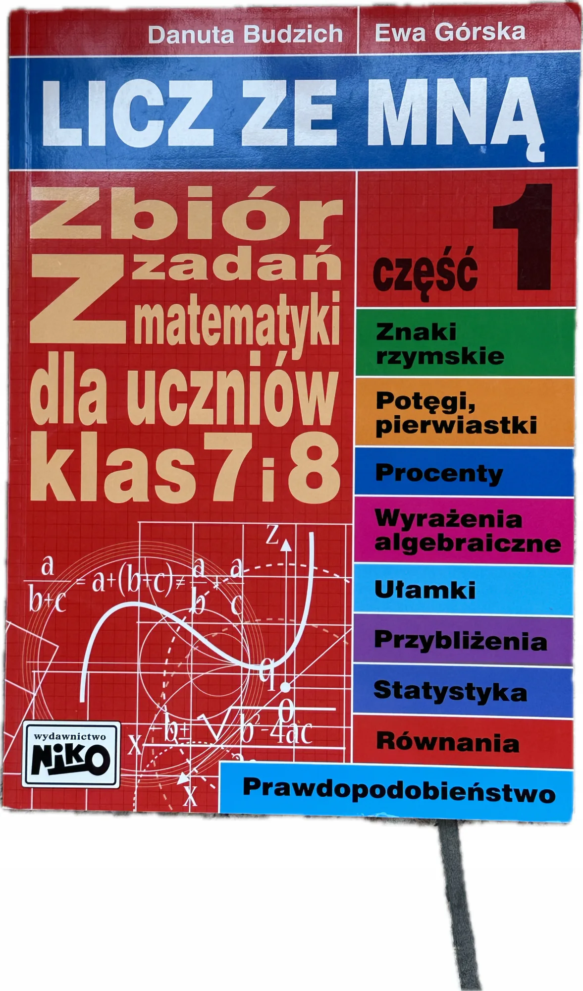 Okładka: Zbiór zadań matematyka klasa 7 8 ZADANIA Z KLUCZAMI odpowiedzi