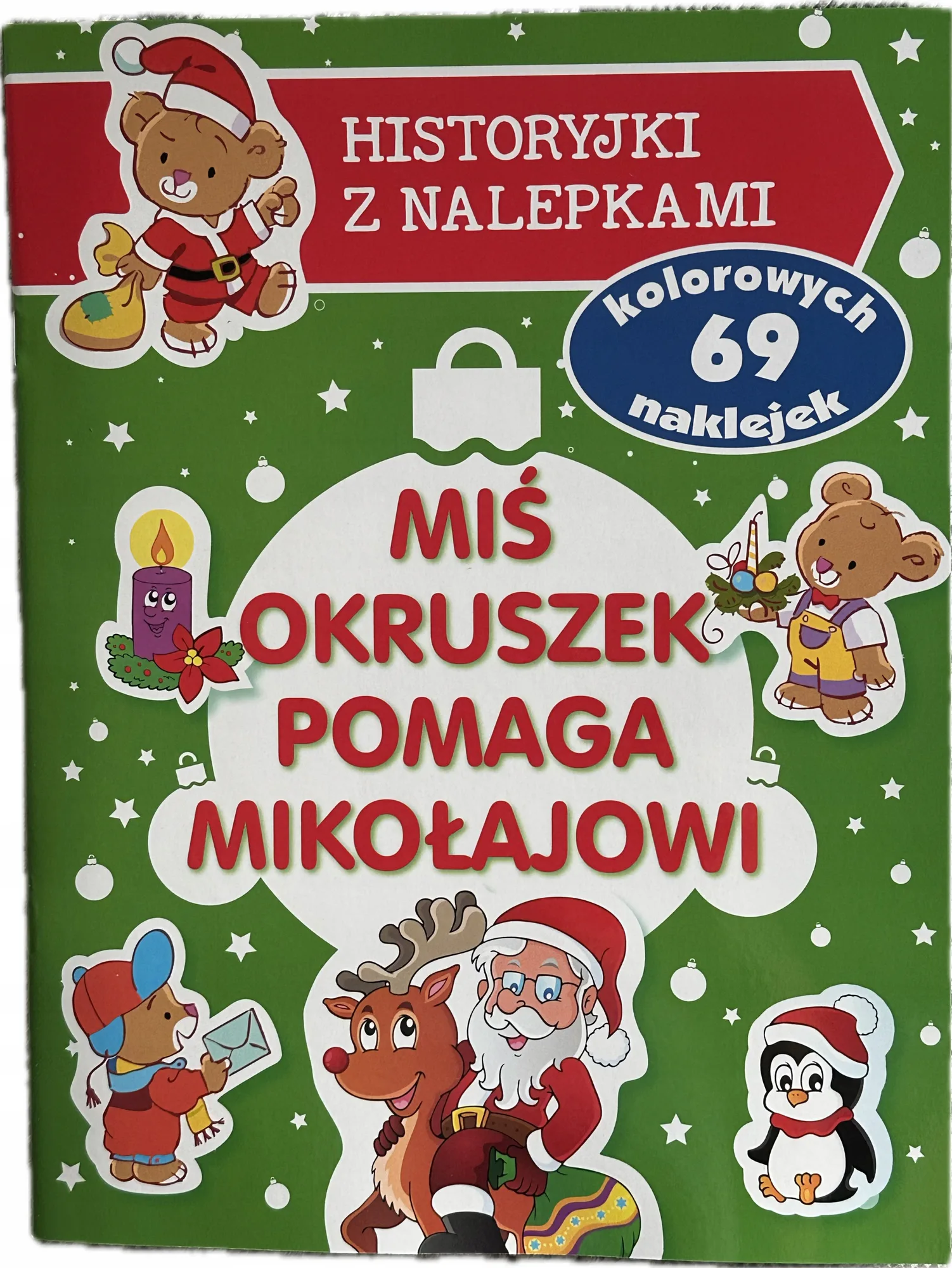 Okładka: Mikołaj BOŻE NARODZENIE książeczka z naklejkami na święta dla maluchów