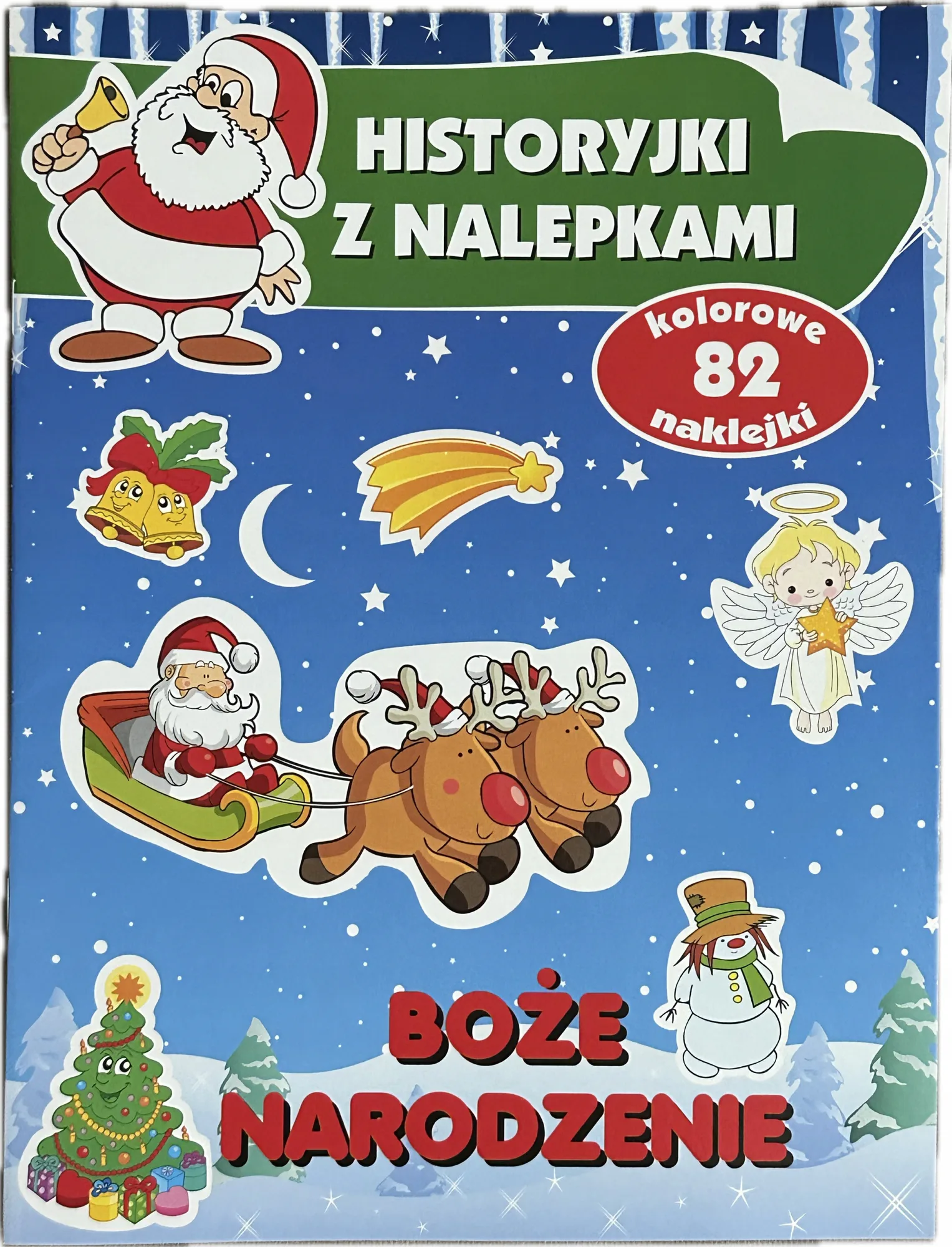 Okładka: Książeczka z naklejkami dla maluchów święta Mikołaj BOŻE NARODZENIE