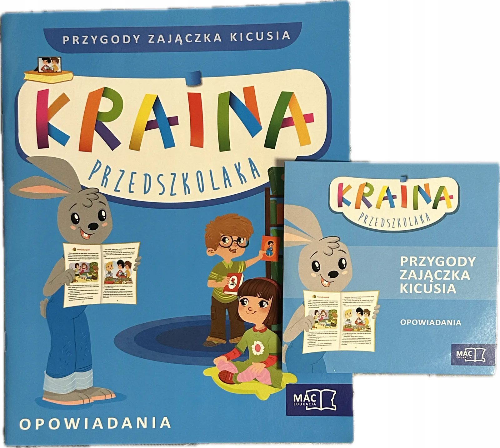 Okładka: Kraina przedszkolaka OPOWIADANIA książka płyta cd Przygody zajączka KICUSIA
