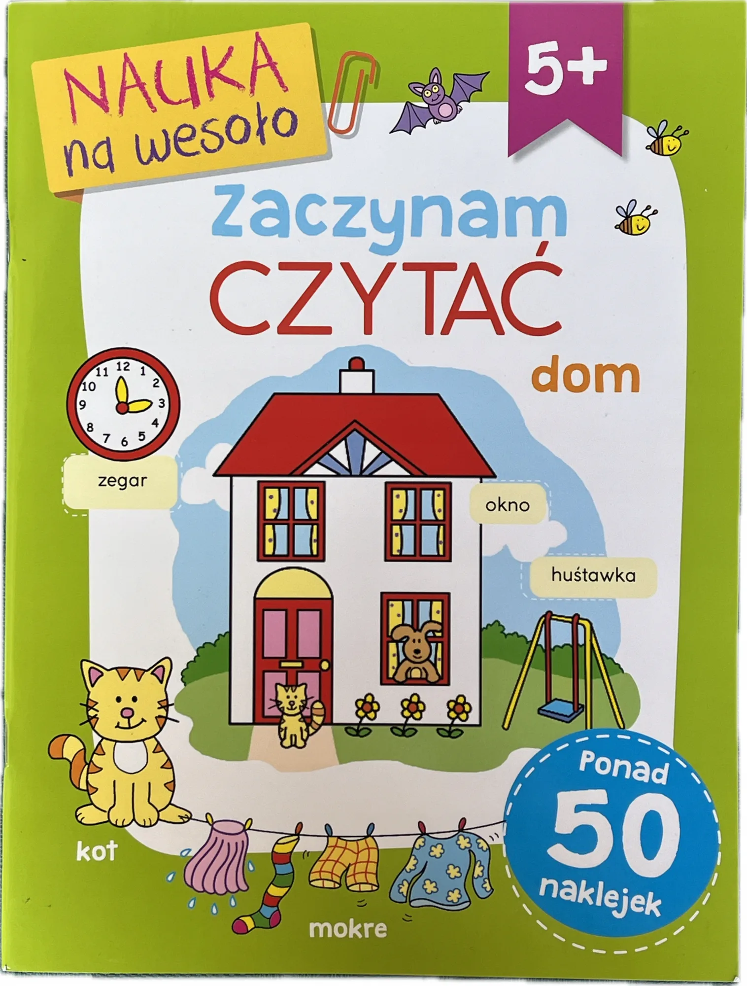 Okładka: zaczynam czytać ĆWICZENIA KARTY PRACY 5+ edukacyjna z naklejkami