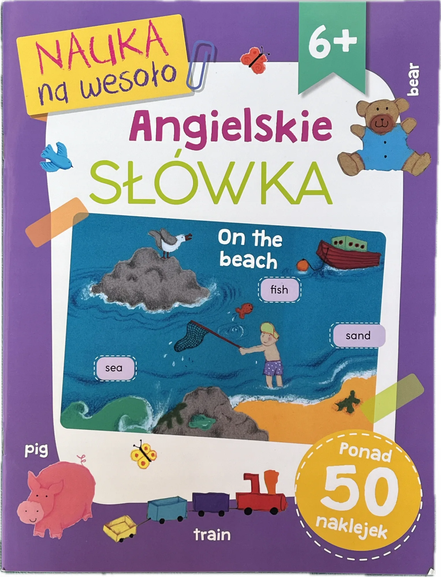 Okładka: Nauka angielskiego dla dzieci zerówka 6 7 lat angielski słówka naklejki