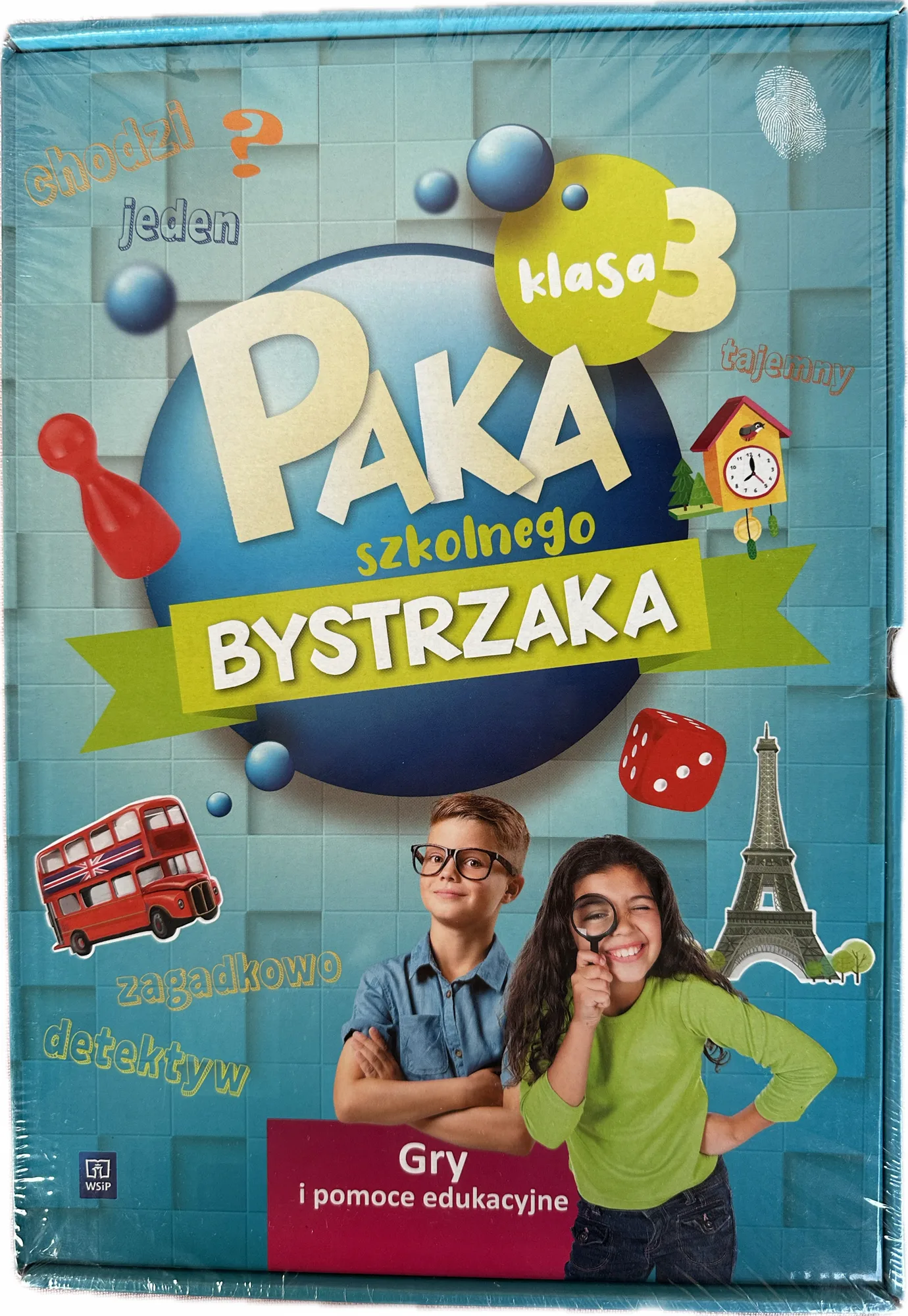 Okładka: Paka szkolnego bystrzaka klasa 3 gry i pomoce edukacyjne WSIP