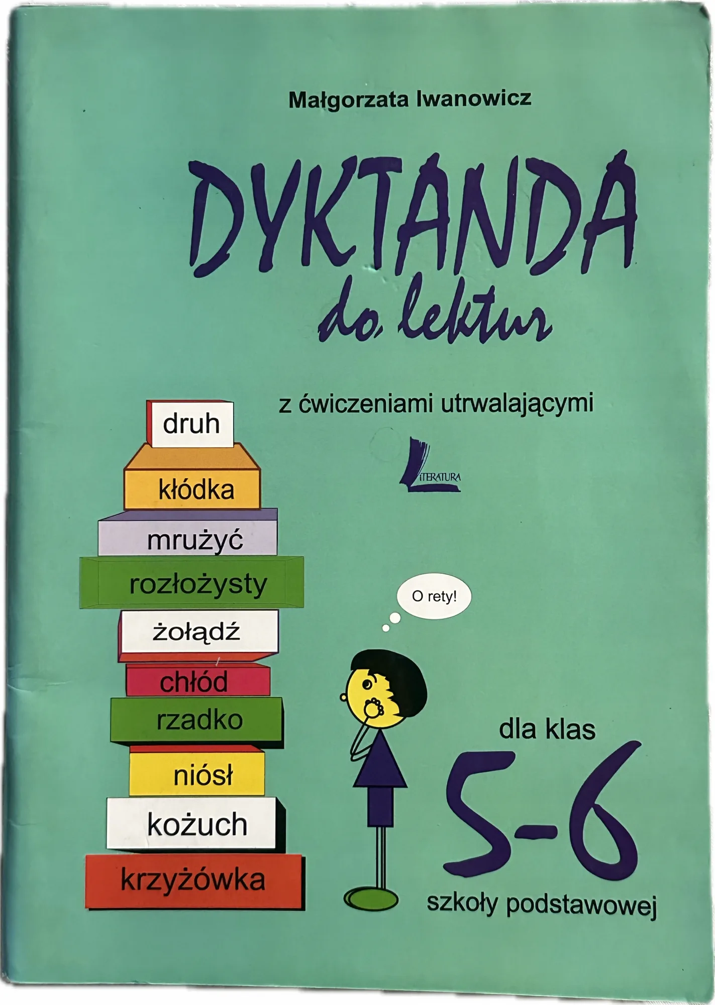 Okładka: Dyktanda do lektur klasa 5 6 z ćwiczeniami utrawalającymi stan bdb-