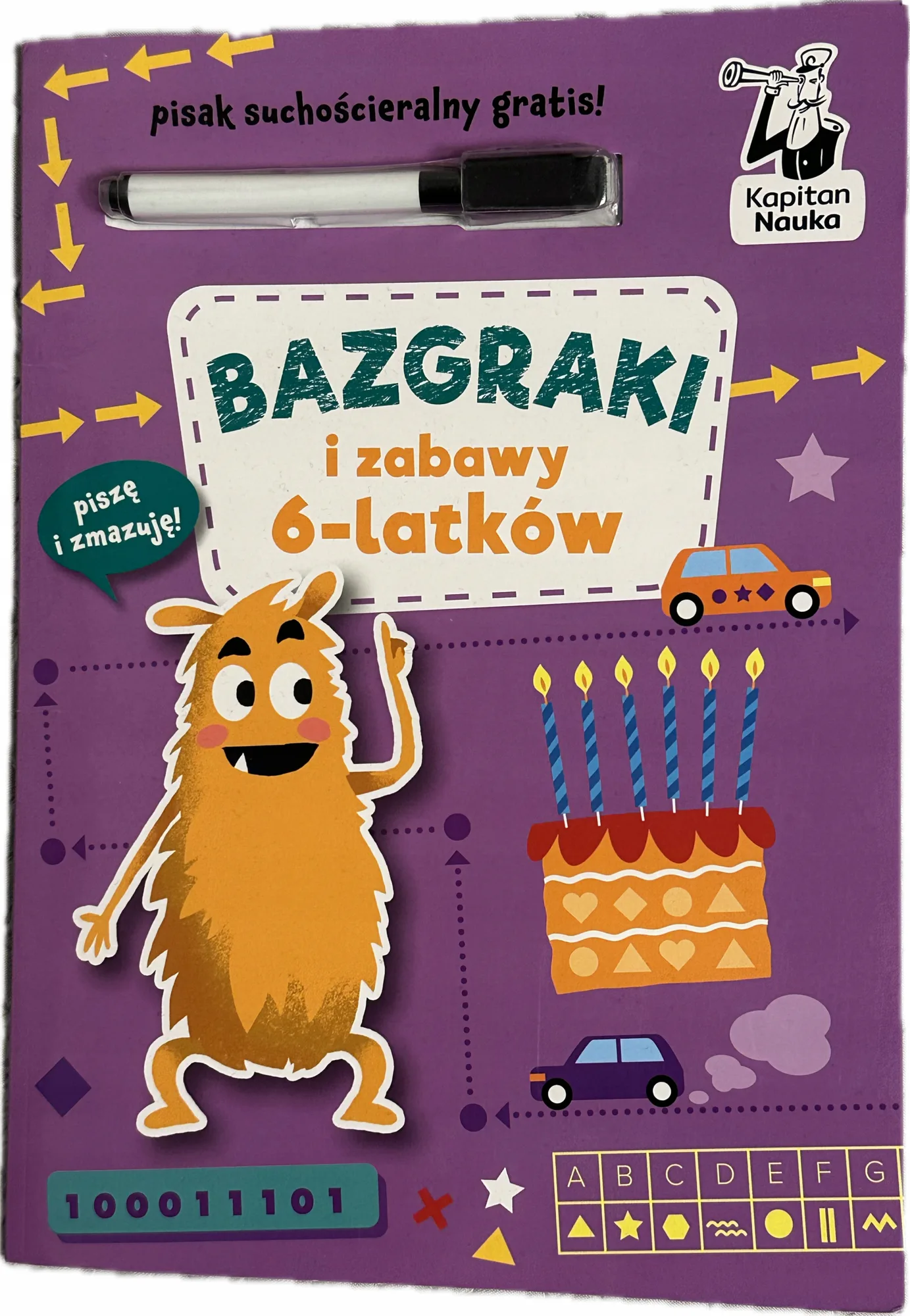 Okładka: Nauka rysowania ZABAWY 6-LATKA BAZGROŁKI 6 lat pisak ścieralny BAZGRAKI