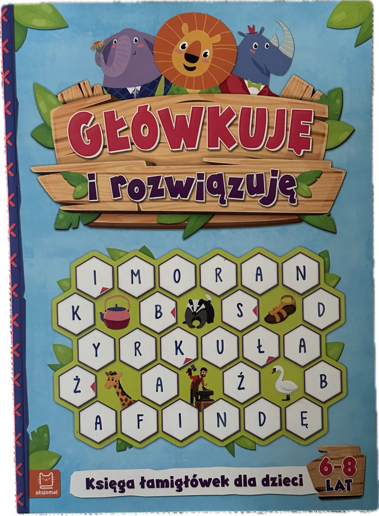 Okładka: 6+ łamigłówki dla przedszkolaków labirynty zadania logiczne krzyżówki 6-8