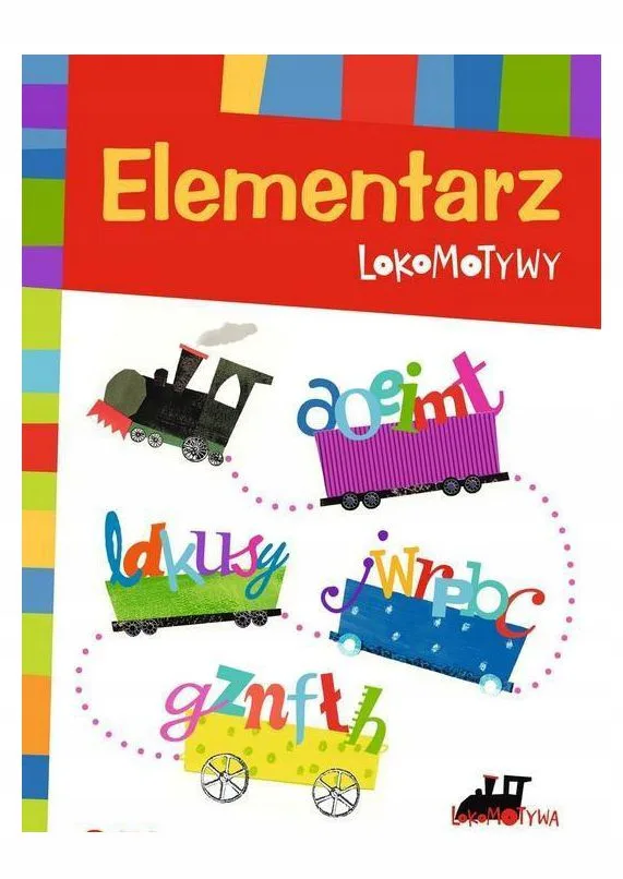 Okładka: Elementarz Lokomotywy nauka czytania literowania duże litery