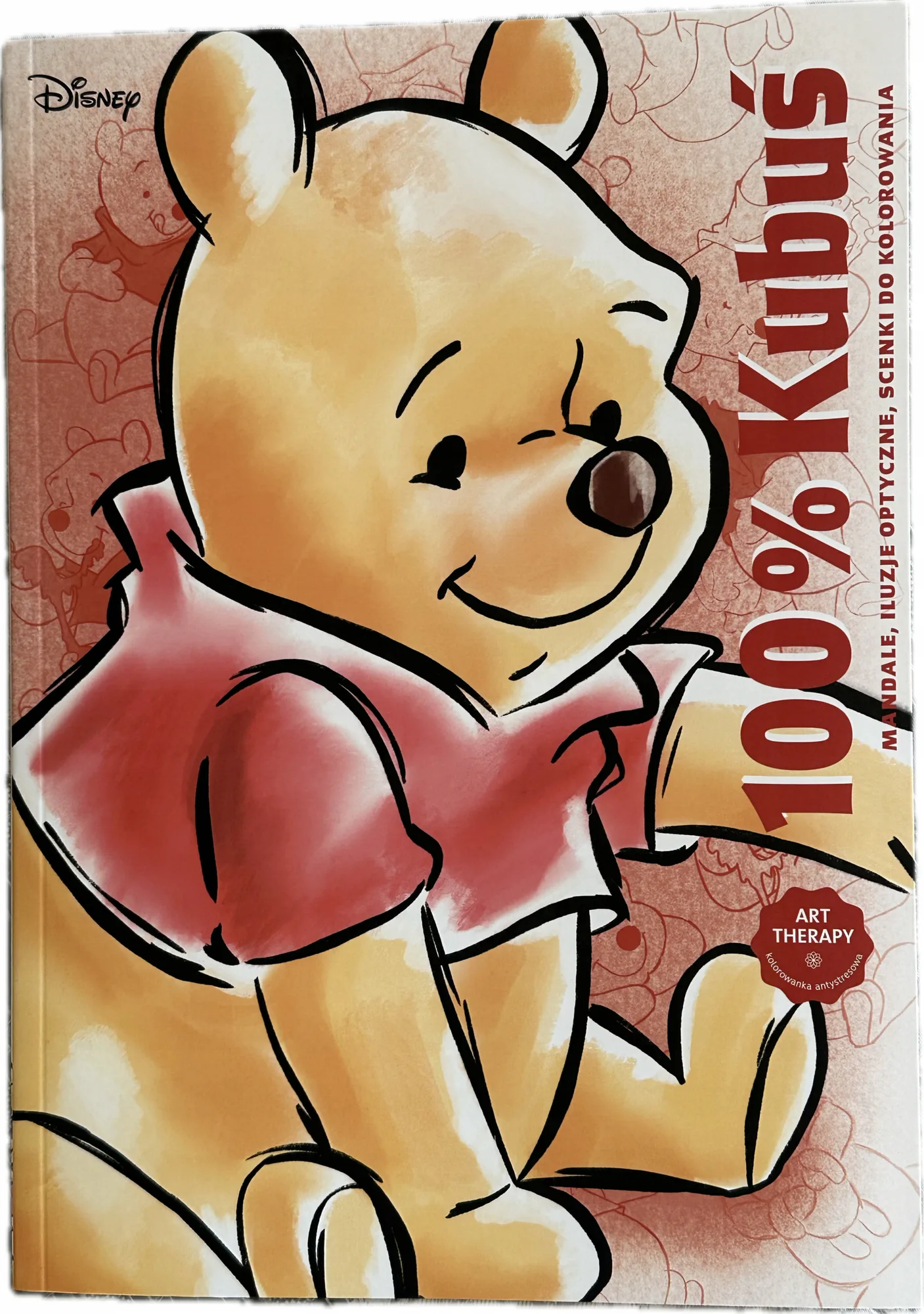 Okładka: 100% Kubuś PUchatek KOLOROWANKA Disney Art therapy mandale iluzje optyczne