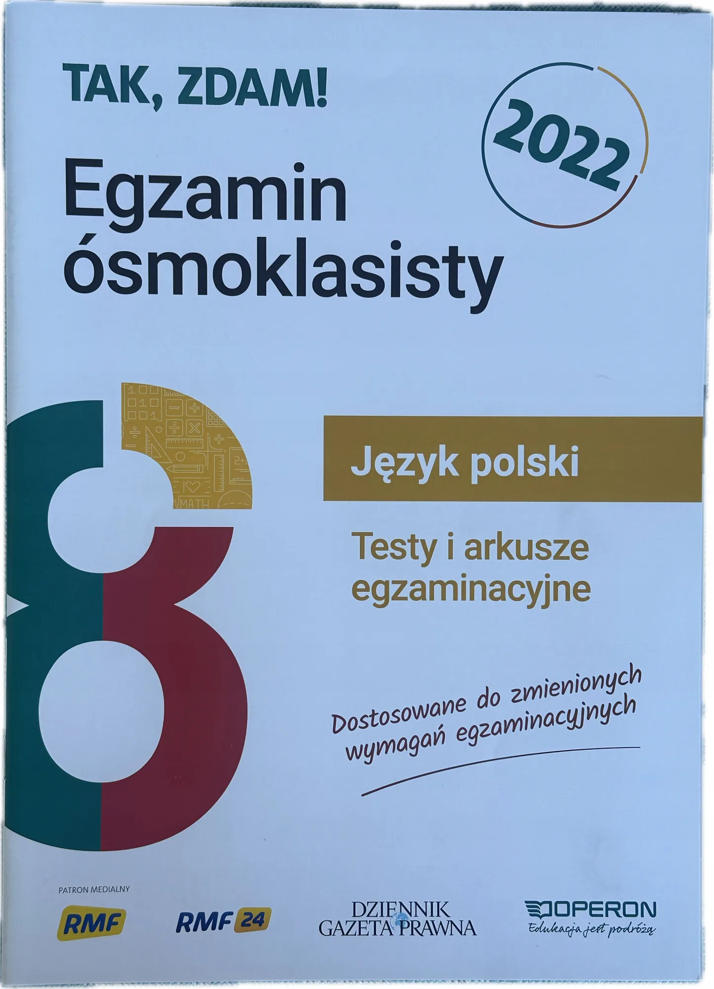 Okładka: EGZAMIN ÓSMOKLASISTY język polski próbne arkusze KLUCZE odpowiedzi OPERON