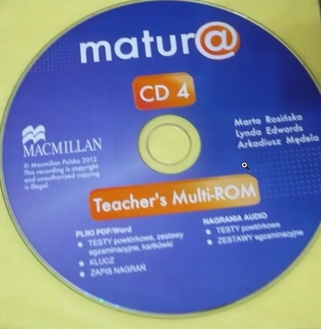 Okładka: MATURA MACMILLAN Teachers multi-rom testy komplet