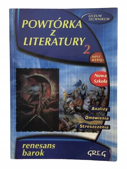 Okładka: Renesans Barok liceum ŚCIĄGA OPRACOWANIA lektury BRYK
