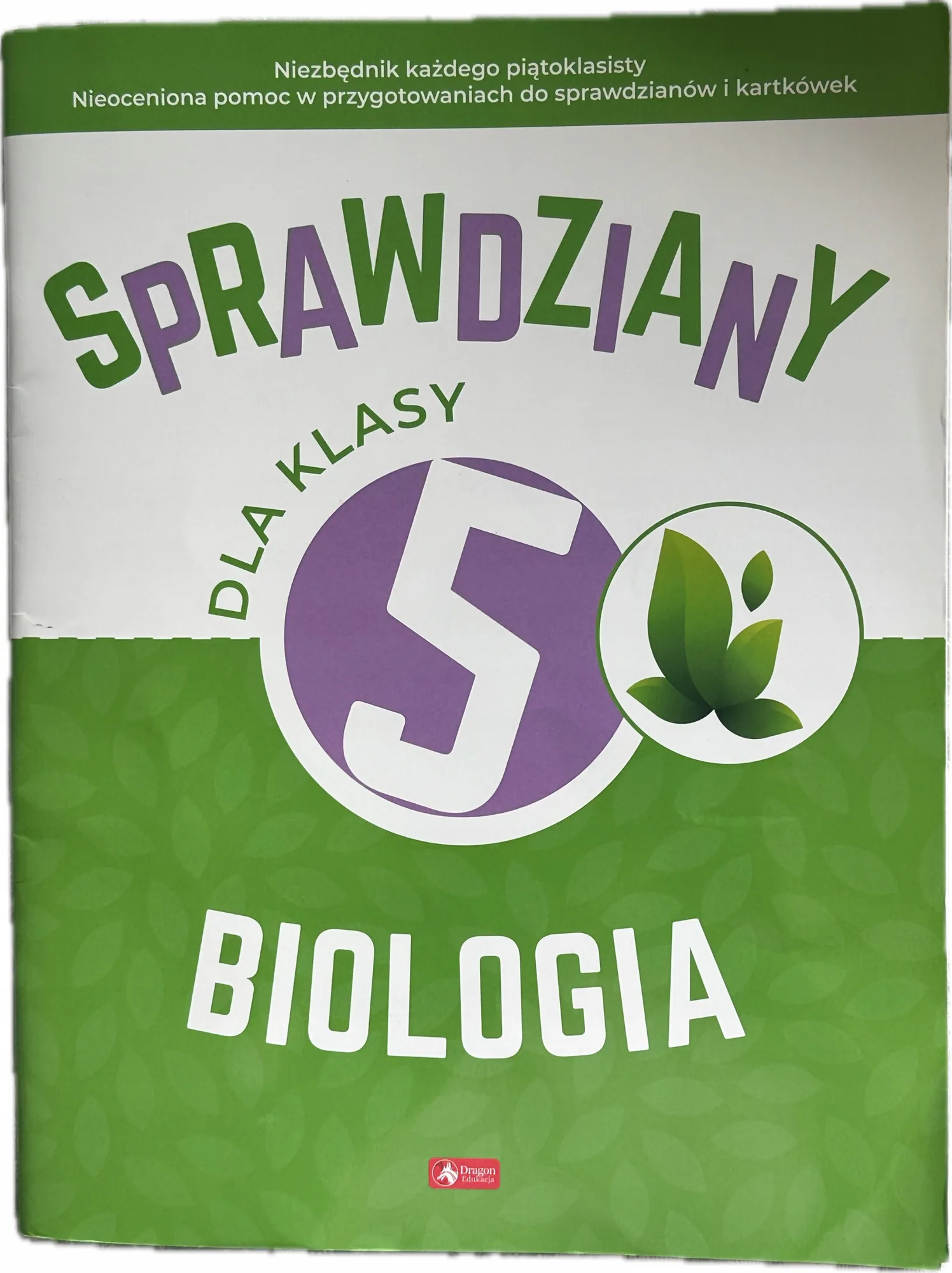 Okładka: Sprawdziany testy biologia KLASA 5 TESTY + odpowiedzi