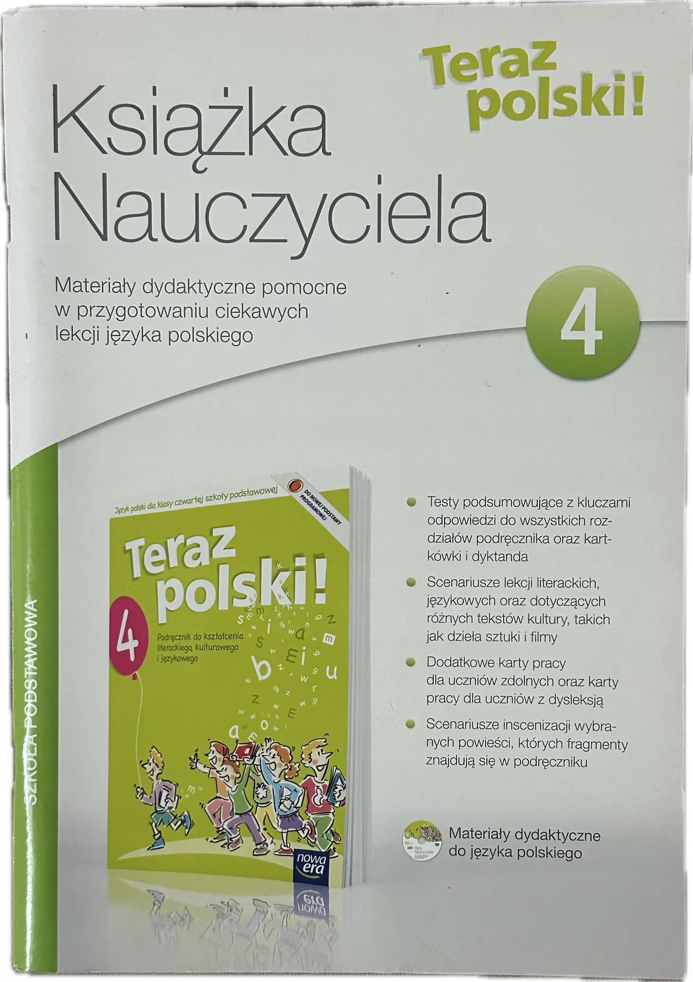 Okładka: Teraz polski język klasa 4 książka nauczyciela sprawdziany TESTY NOWA ERA