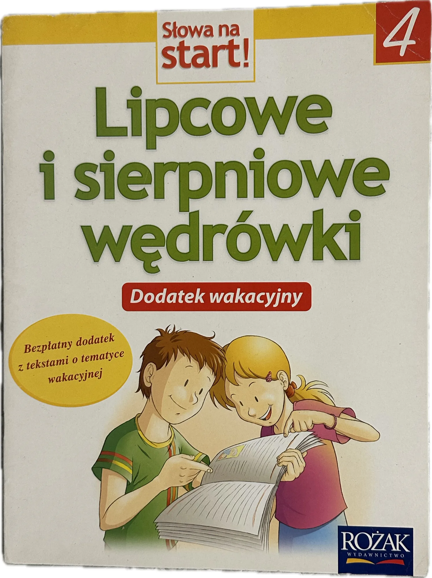 Okładka: Lipcowe i sierpniowe wędrówki Słowa na start dodatek wakacyjny klasa 4
