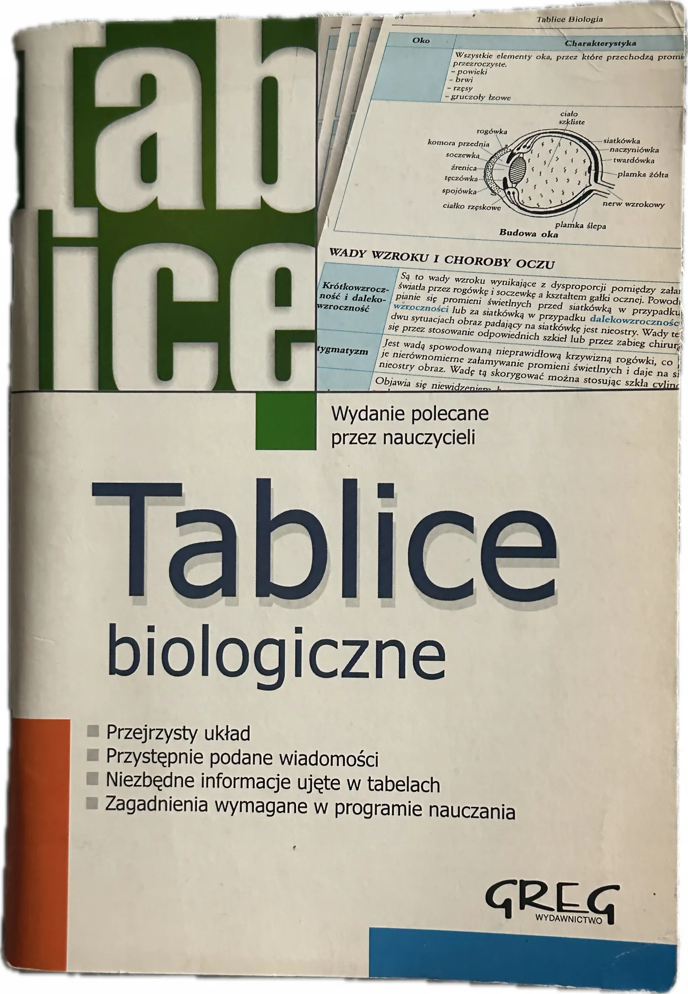 Okładka: TABLICE BIOLOGICZNE BIOLOGIA GREG