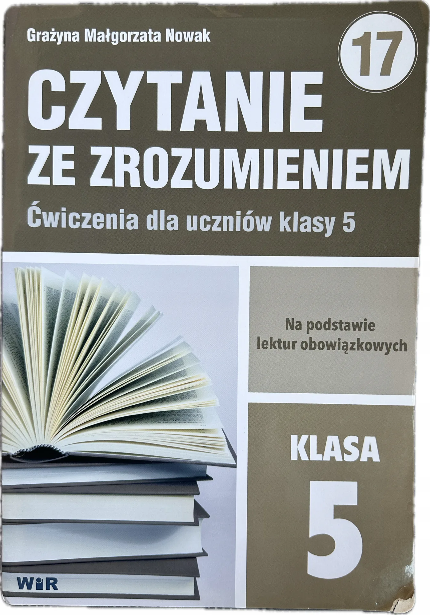 Okładka: Sprawdziany testy na CZYTANIE ze zrozumieniem klasa 5 WiR czyste nieuzupeł
