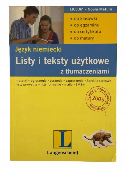 Okładka: LISTY i teksty użytkowe język niemiecki liceum