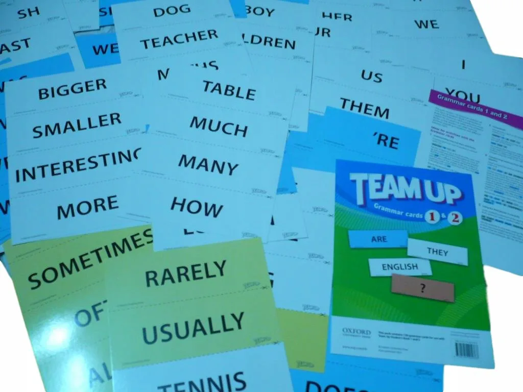 Okładka: KARTY GRAMATYCZNE wyrazowe GRAMMAR CARDS słówka