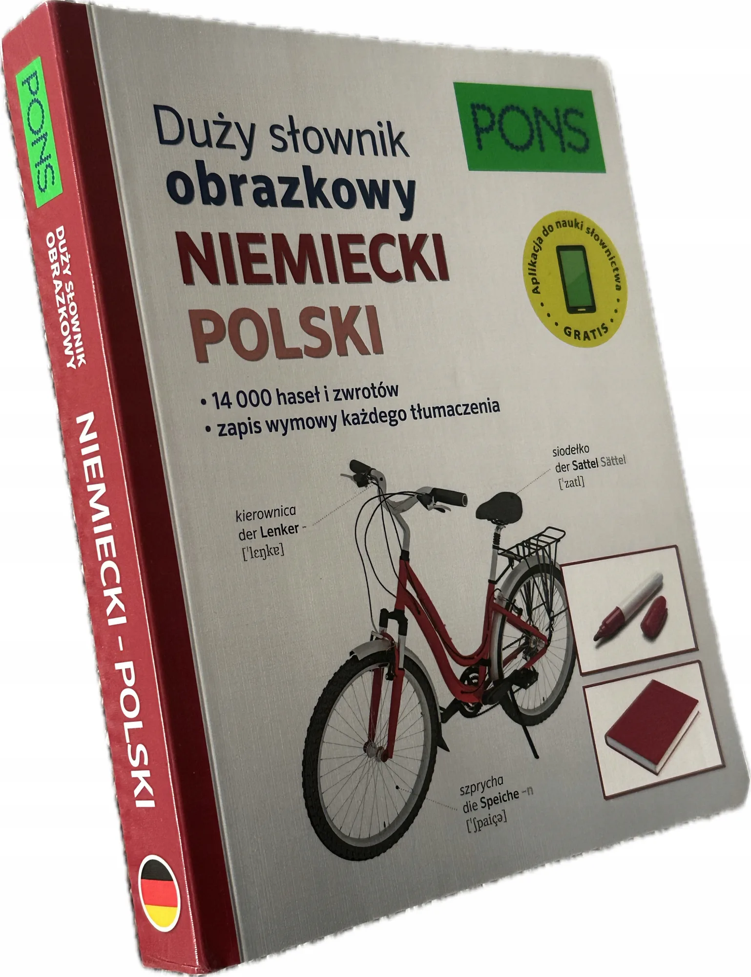 Okładka: Duży Słownik obrazkowy niemiecko-polski PONS aplikacja gratis