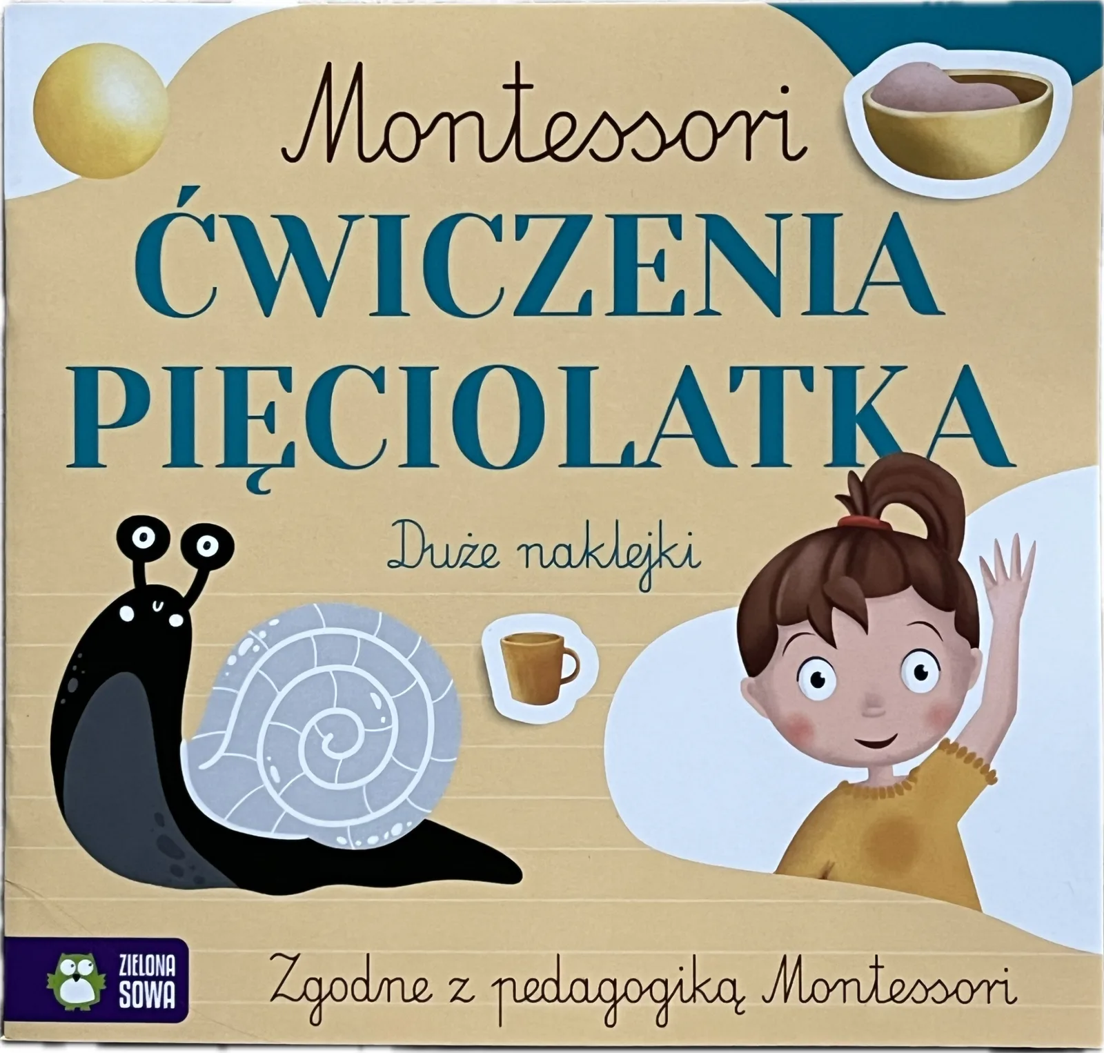 Okładka: Karty pracy ćwiczenia dla pięciolatka 5 lat MONTESSORI naklejki