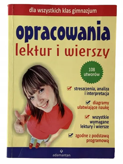 Okładka: OPRACOWANIA LEKTUR i wierszy klasa 7 8 gimnazjum