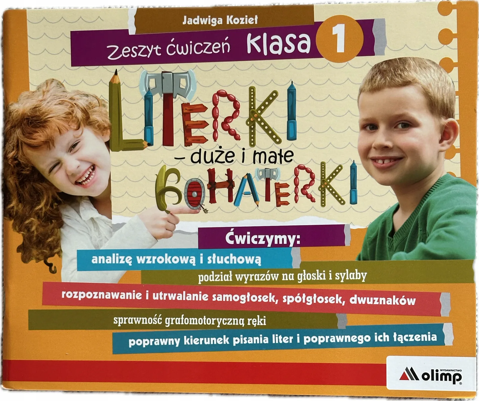 Okładka: Literki duże i małe bohaterki klasa 1 ćwiczenia w pisaniu i łączeniu liter