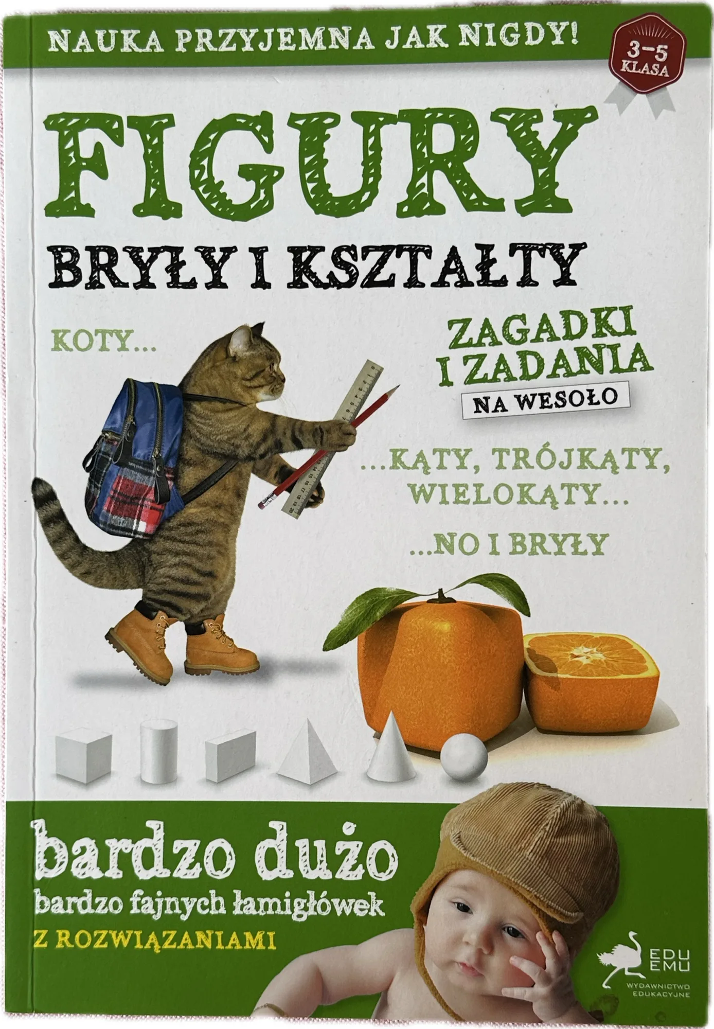 Okładka: Matematyka klasa 3 4 5 zbiór zadań na sprawdziany figury bryły kształty