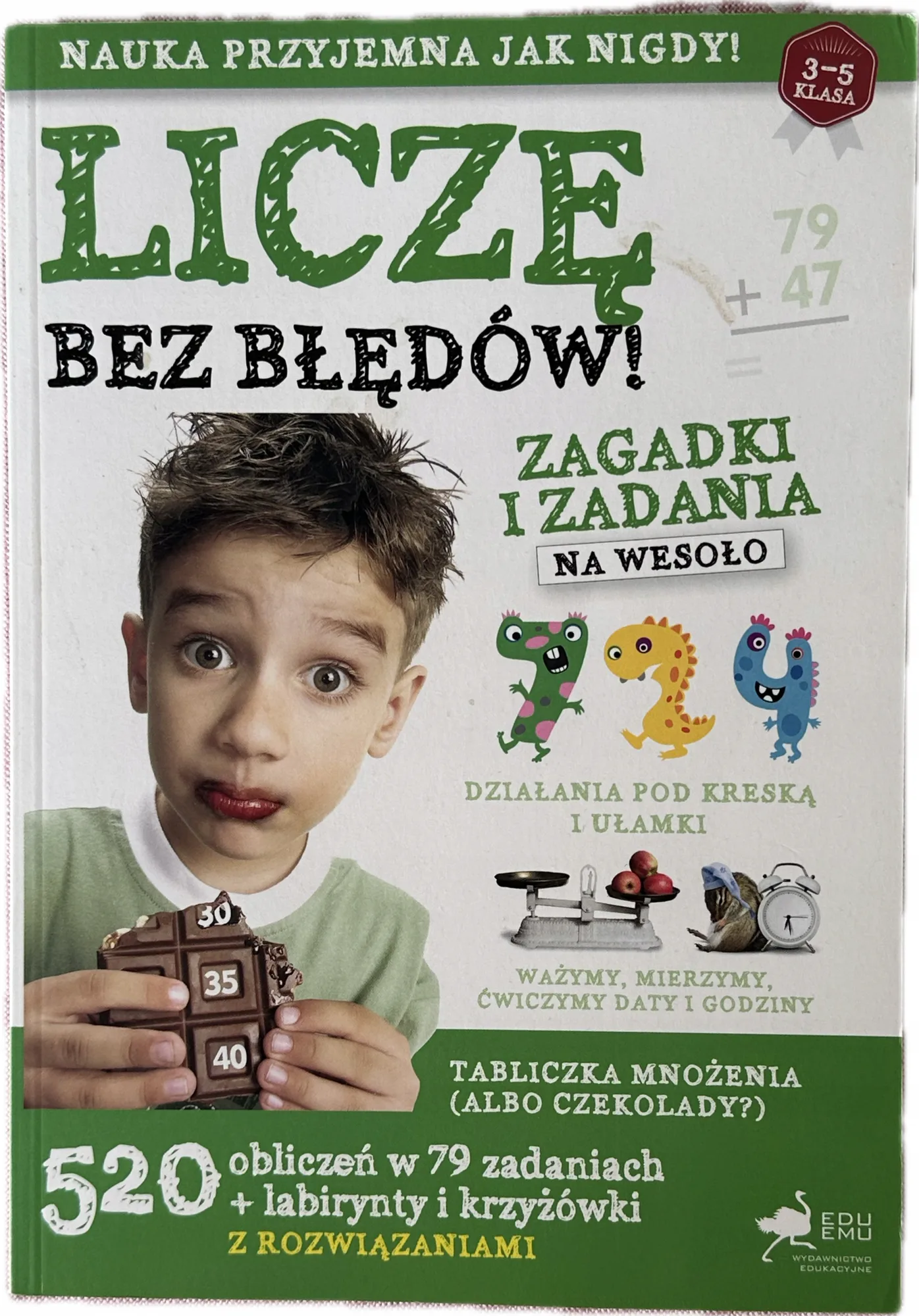 Okładka: Matematyka klasa 3 4 5 liczenie mnożenie dzielenie ułamki procenty ćwiczeni