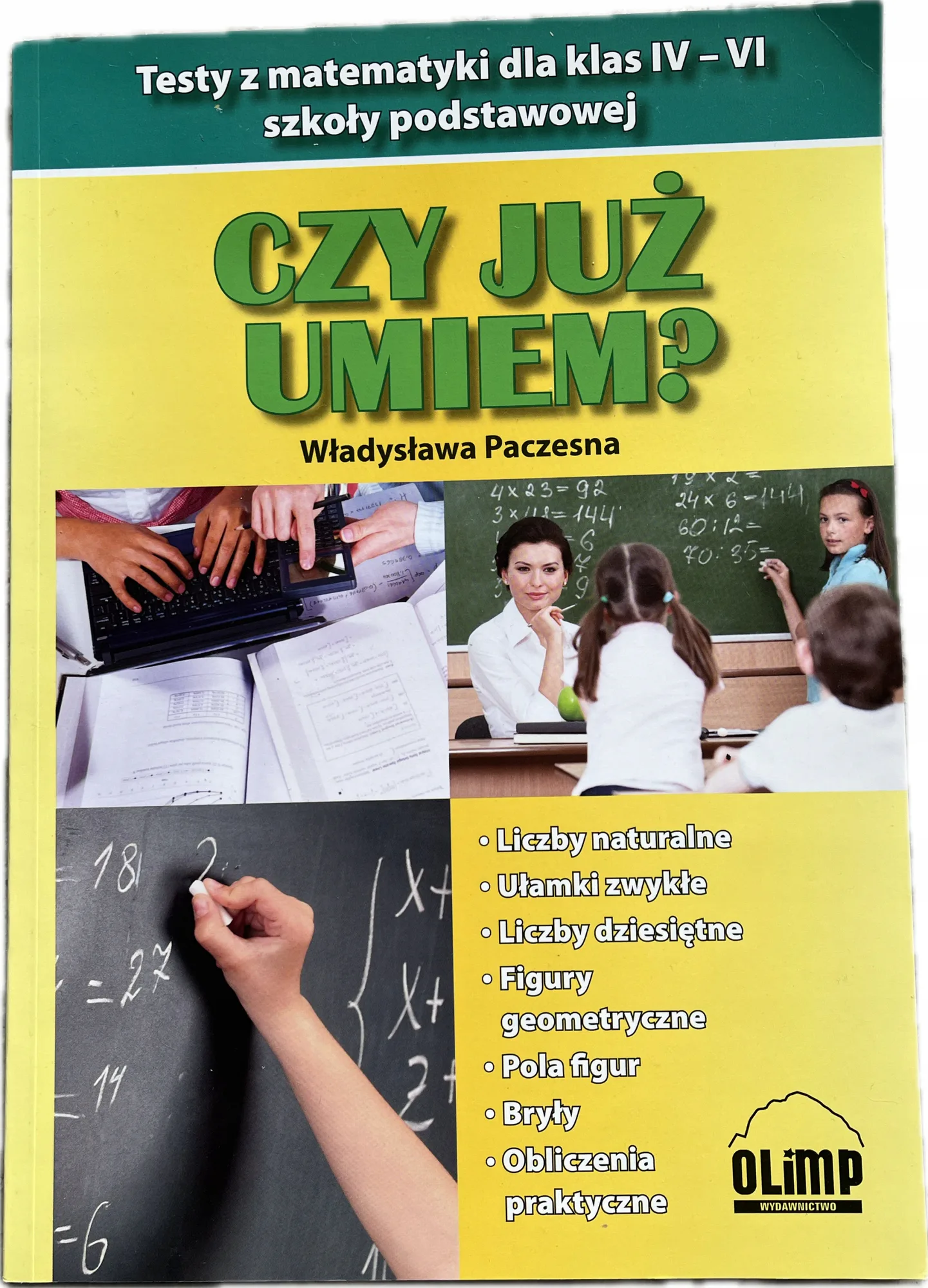 Okładka: testy z matematyki klasa 4 5 6 zbiór zadań sprawdziany odpowiedzi A4