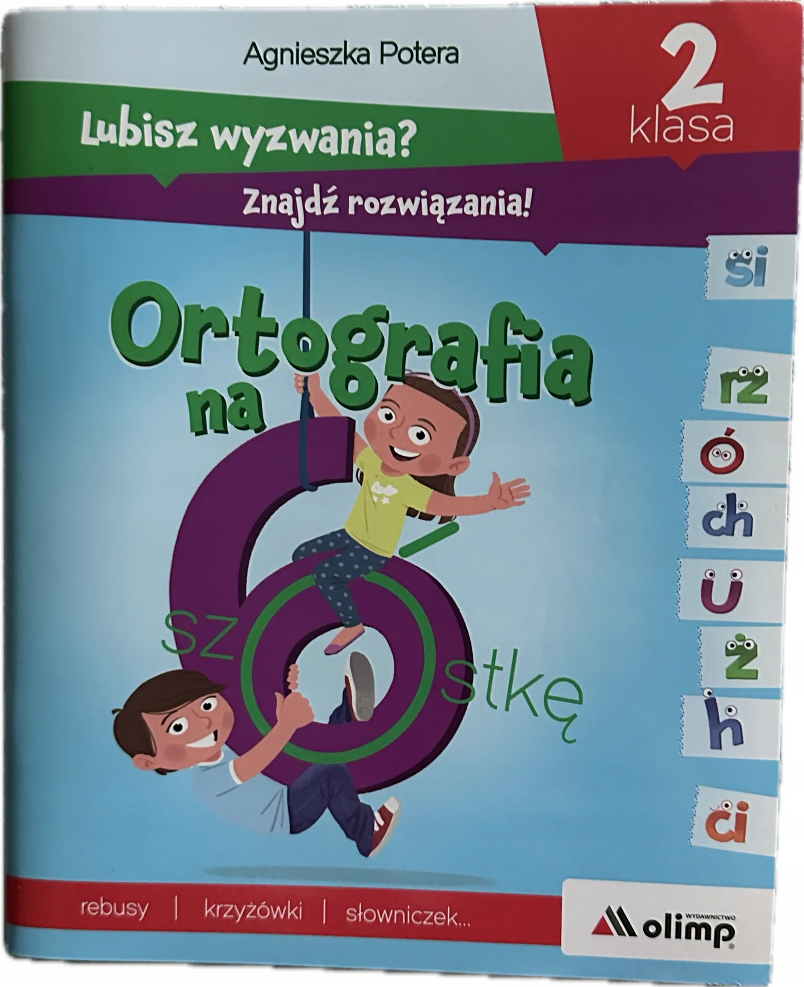 Okładka: ORTOGRAFIA klasa 2 ćwiczenia ortograficzne krzyżówki rebusy język polski