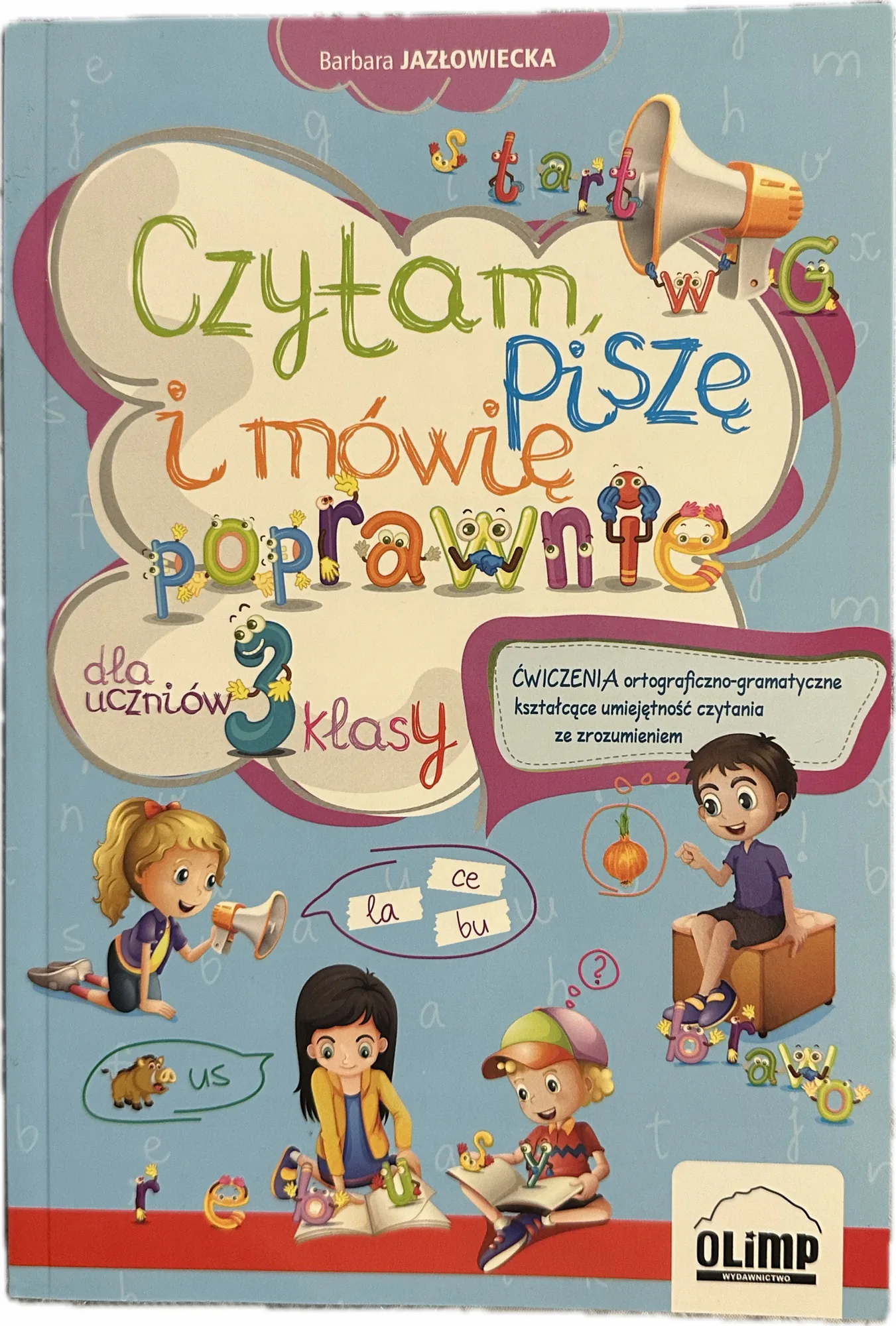 Okładka: CZYTANIE ze zrozumieniem ćwiczenia ortograficzno gramatyczne klasa 3