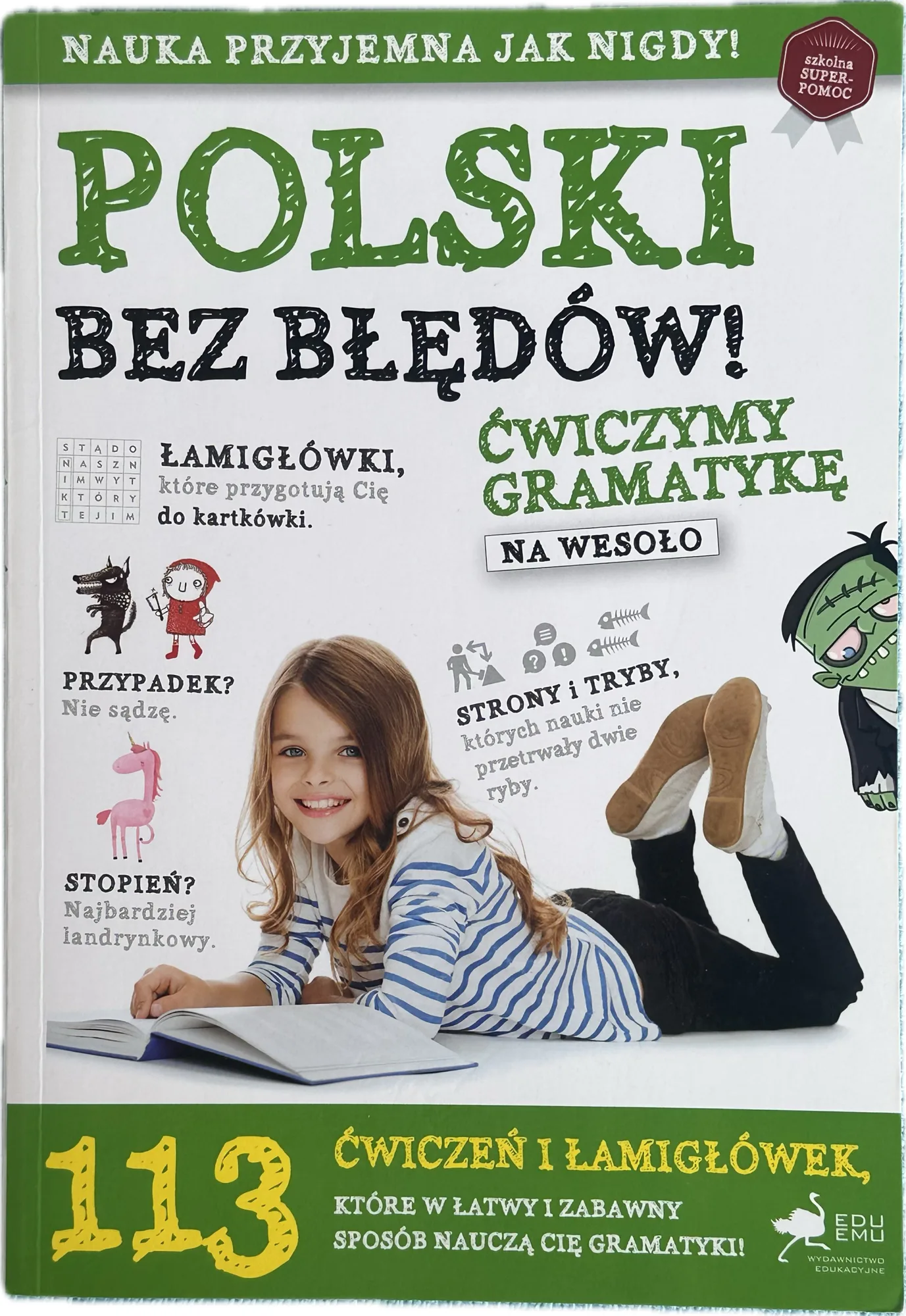 Okładka: Język polski gramatyka na wesoło części mowy budowa zdania czasy liczby